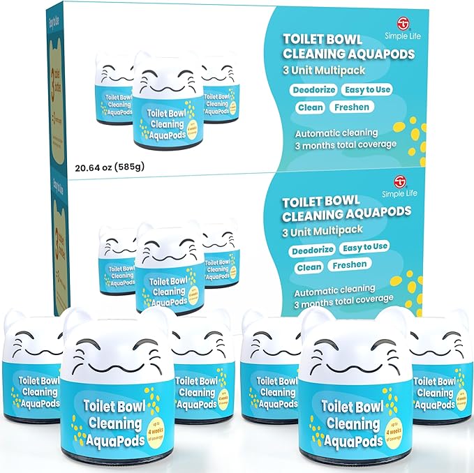 Toilet Bowl Cleaner | Automatic Long-Lasting Toilet Bowl Cleaner Tablets | Easy-To-Use, Septic Safe Toilet Cleaner in Bottle | Powerfully Cleans and Prevent Stain Build Up | 6 Count