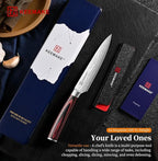 KEEMAKE Kitchen Utility Knife, 5 Inch Paring Knife, Ultra Sharp High Carbon Stainless Steel, Tomato Knife for Fruit and Vegetable Cutting with Ergonomic Handle, Chef Knife for Kitchen