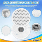 KEEPOW Spinwave Mop Pads Compatible with Bissell SpinWave SmartSteam Scrubbing Steam Mop 3897A 3712C 3712W, Rotating Mop Replacement Pads (4 Pack)