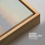 SIGNFORD Framed Canvas Print Wall Art Set Pastel Lake Landscape Serene Sunrise Water Reflection Illustration Modern Art Decorative Nordic Nature for Living Room, Bedroom, Office - 24"x36"x2 Natural
