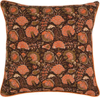 Ridhi Burgundy Grandmillennial Decorative Throw Pillow Cover 20×20 – Cotton Cushion Cover for Couch, Living Room – Zippered, Floral Preppy Design
