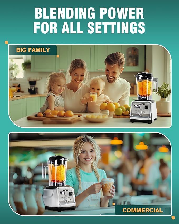 WantJoin Blender for Smoothies - 68oz Countertop Blender for Kitchen w/Powerful 1800W Copper Motor, 30000 RPM, 9 Speeds, Multi-Functional Smoothie Blender for Home & Commercial