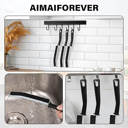 6 Pcs Hard Bristle Crevice Cleaning Brush, Thin Gap Brush, Grout, Kitchen, Toilet, Bathroom, Sink, Window,New Multifunctional Cleaning Brush Tool, Designed for Cleaning Narrow Spaces