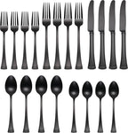 Lenox Portola Satin Black Piece Flatware Set, 20 Count, Metallic