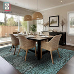 RUGSURE Washable Area Rug - 1/6 Thick - Stain & Water Resistant Non-Slip - Resistant Rug for Living Room, Bedroom, Nursery, Pet & Child Friendly, Vintage Charm Area Rugs (Green, 6' x 9')