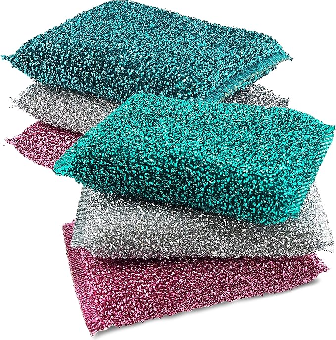Dish Sponges for Kitchen (6 Pcs Pack) - Non Scratch Scrubbers for Cleaning Dishes - Reusable Dish Sponge Scrub Pads for Dishwashing & Washing - Household Scrubber Supplies & Tool for Pots, Pans, Sink