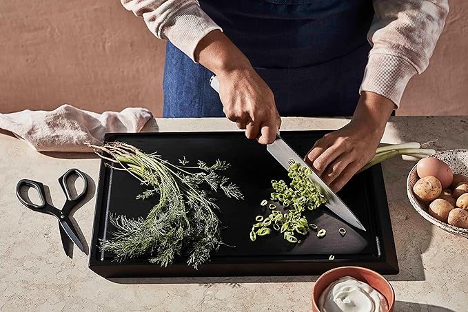 Material, Knife Trio, Carbon Stainless Steel Japanese Chef's Knife for Chopping and Cutting, Razor-Sharp Strong Blade, Almost Black, Material Kitchen