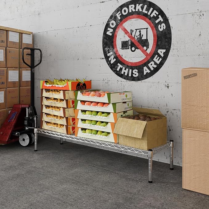 14" Deep x 48" Wide x 8" Height 1-Tier Wire Shelving Kit | NSF Commercial Storage Rack Unit