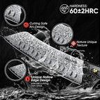 Huusk Damascus Kiritsuke Knife 7inch - Japanese Knives with Sharp Edge and Wooden Handle Hand Forged Chef Knives for Home Use, Meat Vegetables Fish Knives, Birthday Gift for Men
