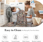 RUGSURE Washable Area Rugs - Perfect for Living Room, Bedroom, Kids Room, Nursery - Stain & Water Resistant Non-Slip, Pet & Child Friendly, Vintage Tribal Area Rugs (Rust, 2'6'' x 8')