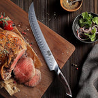 HOSHANHO Carving Slicing Knife, 12 Inch Japanese High Carbon Steel Brisket Knife with Ergonomic Pakkawood Handle, Razor Sharp Curved Butcher Breaking Knives for Meat Cutting