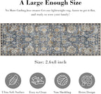 RUGSURE Washable Area Rugs - Perfect for Living Room, Bedroom, Kids Room, Nursery - Stain & Water Resistant Non-Slip, Pet & Child Friendly, Vintage Tribal Area Rugs (Navy, 2'6'' x 8')