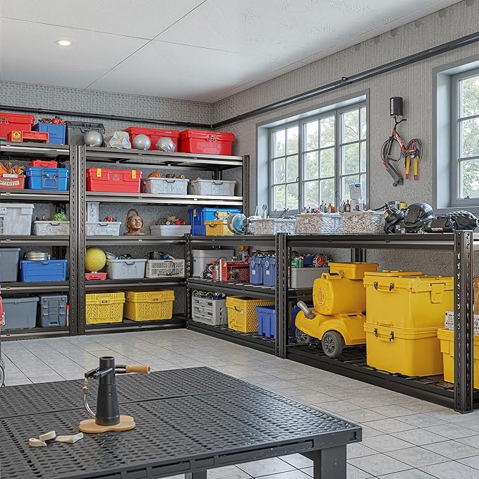 REIBII 48" W Garage Shelving 2800LBS Garage Storage Shelves Metal Shelves 5 Tier Adjustable Shelving Unit for Warehouse Basement Pantry 48.2" W X 17.8" D X 72.2" H