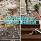 Ultra & Pro LINTPLUS Combo – 63” Long Carpet Rake for Pet Hair + Pro Attachments – Heavy Duty Stainless Steel Handle, Stand-Up Design – Effortless Fur & Lint Removal for Large Rugs, Carpets, Floors