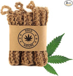 Natural Hemp Sponges for Dishes - Biodegradable Scrubber for dishwashing -Organic Reusable Unsponges Hand Knitted- Eco Friendly 100%-Compostable Set of 3
