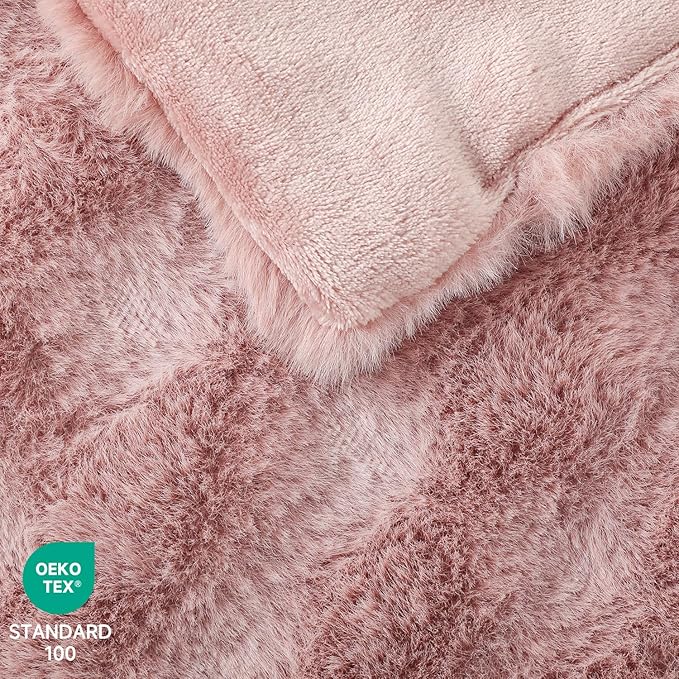 Heated Blanket Electric Twin- 62"x84" Soft Thick Bubble Electric Blanket for Sofa with 5 Heat Levels & 4 Hours Auto-Off Overheat Protection, Warm Cozy Gifts, Pink