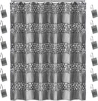 Zahari Home Sinatra 13pc Bathroom Shower Curtain Set - Classic Luxury Fabric Curtains with Unique Design & 12 Hooks