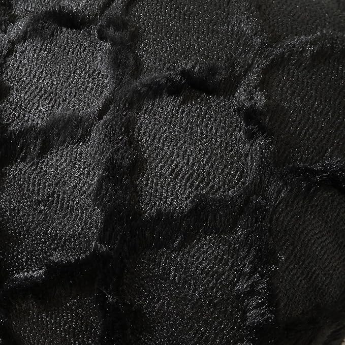 Set of 2 Soft Moroccan Throw Pillow Covers 12x20 Inch Plush Boho Decorative Pillow Cover Accent Cushion Case for Couch Sofa Bed, Black