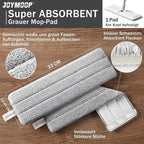 JOYMOOP Flat Mops, Microfiber Mop for Floor Cleaning and Wall Cleaner, 50" Mop Handle with Flexible 13" Flat Head with a Microfiber Mop Pad - White