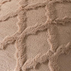 Set of 2 Soft Moroccan Throw Pillow Covers 12x20 Inch Plush Boho Decorative Pillow Cover Accent Cushion Case for Couch Sofa Bed, Light Brown