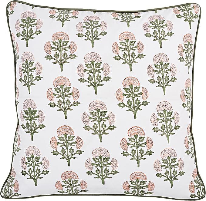 Ridhi Modern Farmhouse Pillow Covers Decorative Cotton Throw Pillow Covers Set of 2 Taupe Cushion Covers with Piping for Couch Sofa Bed Living Room Spring Home Decor 20x20