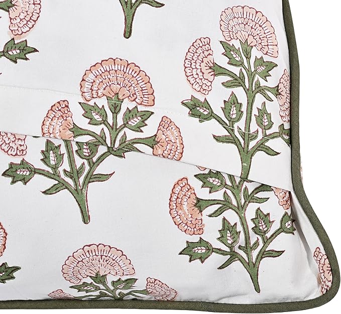 Ridhi Modern Farmhouse Pillow Covers Decorative Cotton Throw Pillow Covers Set of 2 Taupe Cushion Covers with Piping for Couch Sofa Bed Living Room Spring Home Decor 20x20