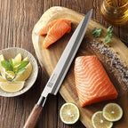 KEEMAKE Sushi Knife Japanese - 11.5 inch Sashimi Knife Japanese VG10 Stainless steel Single Bevel Blade, Perfect Rosewood Handle Yanagiba & Slicing Knives