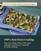 Caraway Non-Stick Ceramic Medium Baking Sheet - Naturally Slick Ceramic Coating - Non-Toxic, PTFE & PFOA Free - Perfect for Baking, Roasting, and More - Medium (15" x 10") - White