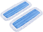 Zflow 18" Microfiber Dust Mop Pads 2-Pack - Premium Commercial Grade Washable Pads (18", Blue)