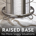 BROOKSTONE, Shiny Chrome Toilet Paper Holder, Freestanding Bathroom Tissue Organizer, Minimalistic Storage Solution, Modern & Stylish Design [Holds MEGA Rolls]