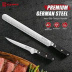 KEEMAKE BBQ Carving Knife Set, Brisket Knife and Boning Knife for Meat Cutting, High Carbon Stainless Steel Sharp Knives Set for Kitchen, Carving Knives for Roast Meat Ham Turkey