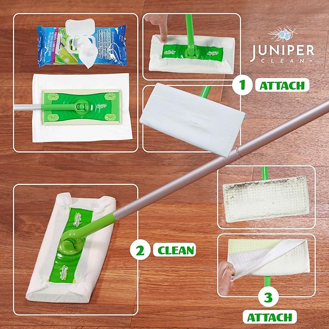 Wet Floor Wipes, Multi Surface Floor Cleaner Wet Mop Pads Fit Swiffer Sweeper Mop, Fresh Scent & Plant-Based Textured Cloth Trap Absorb Dirt, 20 Count (Pack of 8)