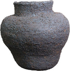 Rustic Pottery Ceramic Vase - Vintage Farmhouse Style Decor, White Grid Ceramic Vases for Home Decor, Modern Farmhouse Decor (black1)