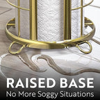 BROOKSTONE, Gold Toilet Paper Holder, Freestanding Bathroom Tissue Organizer, Minimalistic Storage Solution, Modern & Stylish Design [Holds MEGA Rolls]