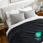 Bare Home Textured Fleece Blanket - Throw/Travel - Ultra-Soft Lightweight for Bed, Sofa, and Couch - Luxury Microplush - Cozy Warm Blanket (Throw/Travel, Chevron Black)