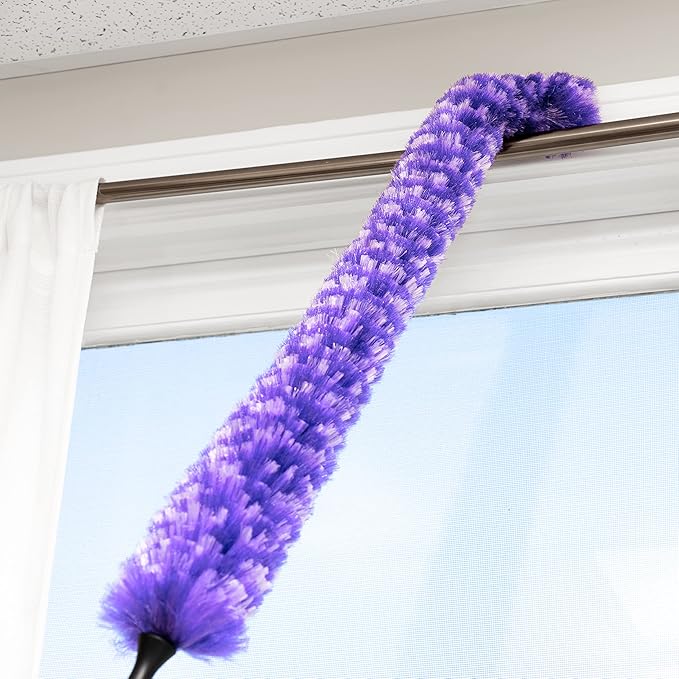 Fuller Brush Furry Wand Duster - 30" Netted Fiber Cleaner - Bendable Hand Sweeper Cleans Dust Dirt Lint & Cobwebs on Window Blinds Shelves Counters & More