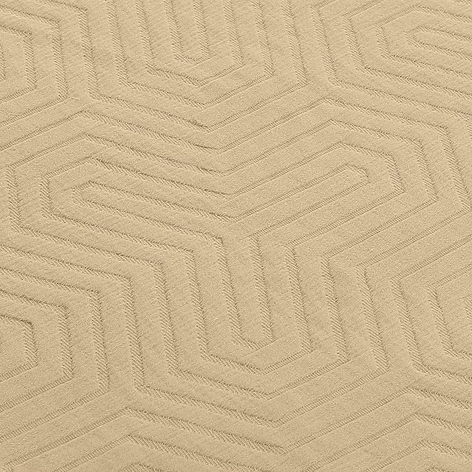 Threadmill Luxury Cotton Blankets for Twin Size Bed | All-Season 100% Cotton Twin Blanket for Bed | Aster Jacquard Lightweight, Soft & Cozy Coverlet, 350GSM, 68 x 90 inches | Beige