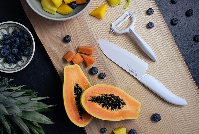 Kyocera Advanced Ceramic Revolution Series 3-inch Paring Knife, White Handle, White Blade