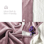 Electric Heated Blanket Queen Size 84"x90" - Coral Fleece & Sherpa Fabric Dual-Sided, 4 Heat Settings & 10 Hours Auto Off, Soft Warming Throw for Home, Office, or Bed, Machine Washable, Berry Shade