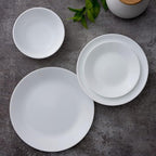 Corelle Vitrelle 4-Pieces 18-Oz Soup/Cereal Bowls Chip & Crack Resistant Glass Dinnerware Set Bowls, Winter Frost White