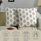 Ridhi Modern Farmhouse Pillow Covers Decorative Cotton Throw Pillow Covers Set of 2 Taupe Cushion Covers with Piping for Couch Sofa Bed Living Room Spring Home Decor 16x16
