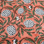 Ridhi Dark Salmon Pink Block Print Cotton Canvas Throw Pillow Covers for Decorative Couch Pillows for Living Room, Chic Boho Cute Outdoor Valentine Pillows Covers Gifts 20x20 Inches