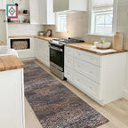 RUGSURE Washable Area Rug - 1/6 Thick - Stain & Water Resistant Non-Slip - Resistant Rug for Living Room, Bedroom, Nursery, Pet & Child Friendly, Vintage Charm Area Rugs (Rust, 2'6'' x 8')