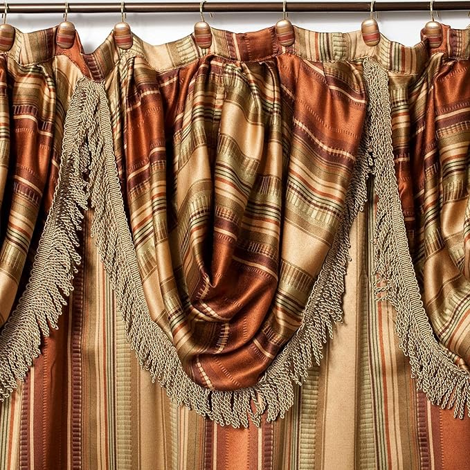 Zahari Home 13pc Contempo Bathroom Shower Curtain Sets Luxury Classic Shower Curtain & 12 Shower Curtain Hooks Contemporary Fabric Shower Curtain Unique Design Stylish Striped Shower Curtain Set