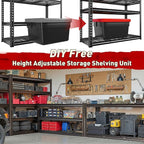 REIBII 48" W Garage Shelving 2800LBS Garage Storage Shelves Metal Shelves 5 Tier Adjustable Shelving Unit for Warehouse Basement Pantry 48.2" W X 17.8" D X 72.2" H