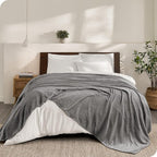 Bare Home Fleece Blanket - Giant Size - Ultra-Soft Lightweight for Bed, Sofa, and Couch - Luxury Microplush - Cozy Warm Blanket (Giant, Grey)