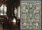 RUGSURE Washable Area Rugs - Perfect for Living Room, Bedroom, Kids Room, Nursery - Stain & Water Resistant Non-Slip, Pet & Child Friendly, Vintage Tribal Area Rugs (Green, 3' x 5 ')