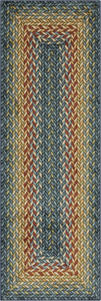 Maples Rugs Marion Bohemian Braided Design Print Runner Rug – Made in USA – Washable, Non Slip Indoor Carpet for Hallway, Kitchen, and Laundry Room, 2' x 6', Multi-Color