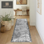 2'6'' x 8' Washable Area Rug - Low Pile Soft Vintage Indoor Rug for Living, Dining or Bedroom - Lightweight Carpet with Non-Slip Backing - Foldable for Easy Placement, Grey