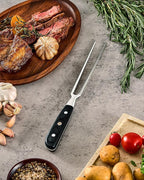 KYOKU Kitchen Carving Fork, 8 in. Japanese Turkey Carving Fork for Meat Cutting, Full-Tang Meat Fork with Pakkawood Handle Mosaic Pin, Stainless Steel Kitchen Fork for Picnic Barbeque Catering